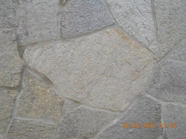 szabálytalan ezüst szürke gneisz kő falburkolat